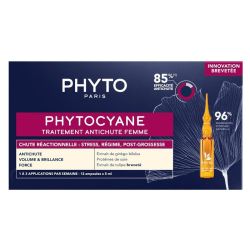 Phyto Phytocyane Traitement Anti-Chute Réactionnelle Femme - 12 Ampoules
