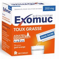 Exomuc 200mg granulés 24 sachets - Acétylcystéine