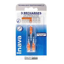 Inava Brossettes 3 Recharges Étroits 3,5 - 2,7mm Orange