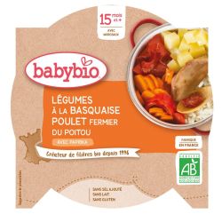 Babybio Assiette Légumes à la Basquaise Poulet Paprika 15 mois - 260g