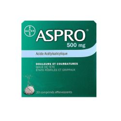 Aspro 500mg 20 comprimés effervescents