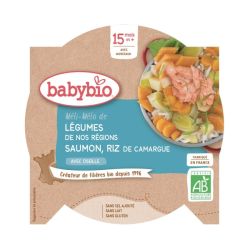 Babybio Assiette Méli-Mélo Légumes Saumon Riz Oseille 15 mois - 260g