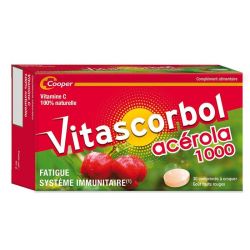 Vitascorbol Acérola 1000 - 30 Comprimés à Croquer Fruits Rouges
