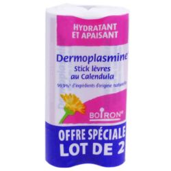 Boiron Dermoplasmine Stick à Lèvres au Calendula Bio Lot de 2 x 4g