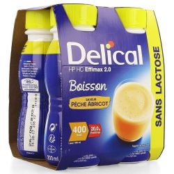 Delical Boisson HP/HC Effimax 2.0 Pêche/Abricot Sans Lactose - 4 x 200ml